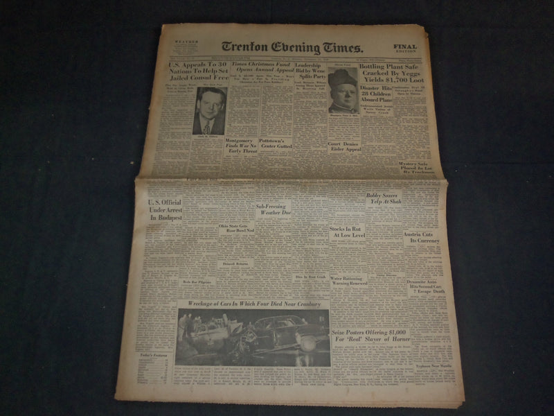1949 NOV 21 TRENTON EVENING TIMES NEWSPAPER-U.S. APPEALS FREE ANGUS WARD-NP 3382