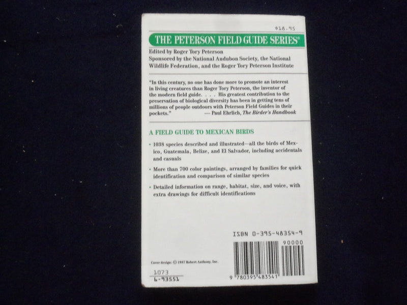 1973 MEXICAN BIRDS SOFTCOVER BOOK - PETERSON FIELD GUIDE - BY PETERSON - J 9364