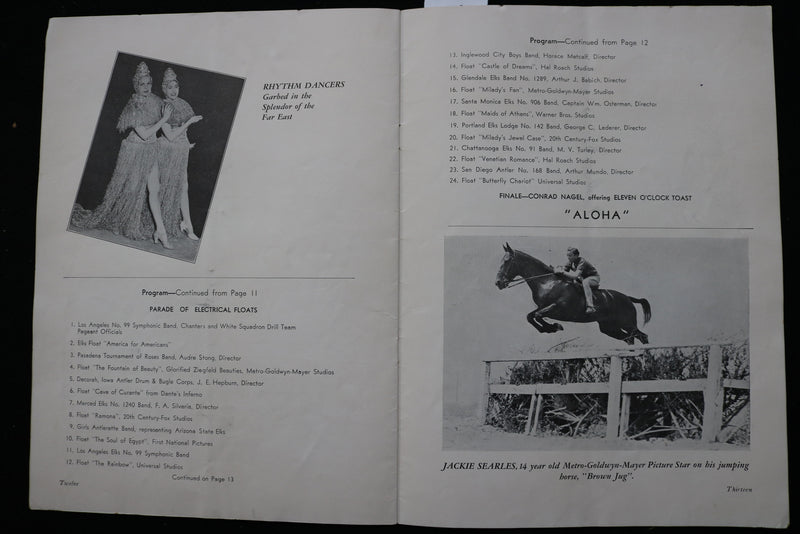 1936 JULY 16 ELKS MOTION PICTURE ELECTRICAL PAGEANT OFFICIAL PROGRAM - K 2457
