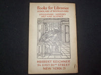1940 BOOKS FOR LIBRARIES SOFTCOVER BOOK BY HERBERT REICHNER - CAT. NO. 6- J 9938