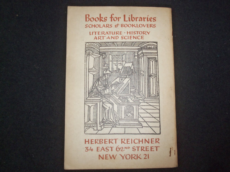 1940 BOOKS FOR LIBRARIES SOFTCOVER BOOK BY HERBERT REICHNER - CAT. NO. 6- J 9938