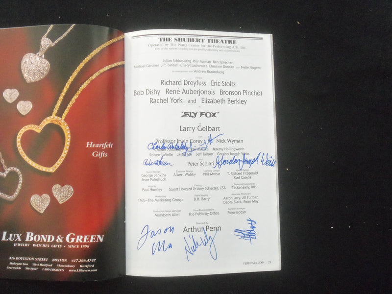 2004 SLY FOX PLAYBILL - 12 SIGNATURES - J 8210