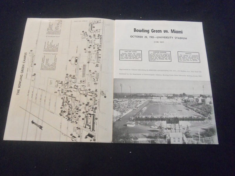 1961 OCT 28 FOOTBALL PROGRAM - BOWLING GREEN ST UNIV VS MIAMI UNIV - SP 9337M