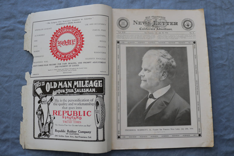 1916 JULY 20 SAN FRANCISCO NEWS LETTER MAGAZINE - 60TH ANNIVERSARY - SP 4785E