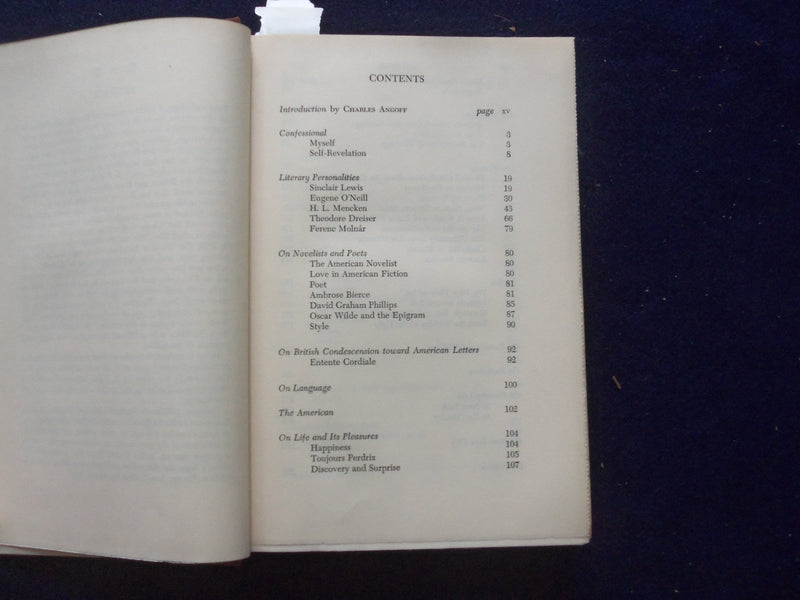 1952 THE WORLD OF GEORGE JEAN NATHAN HARDCOVER BOOK BY CHARLES ANGOFF - KD 8397