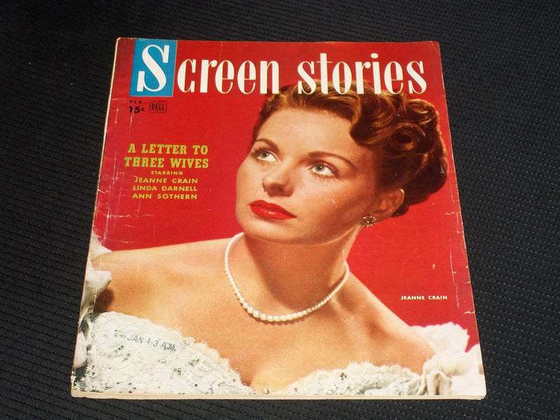 1949 FEBRUARY SCREEN STORIES MAGAZINE - JEANNE CRAIN FRONT COVER - E 1864
