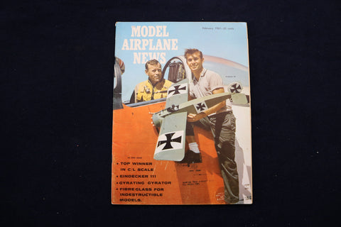 1961 FEBRUARY MODEL AIRPLANE NEWS MAGAZINE - EINDECKER III COVER - E 11560
