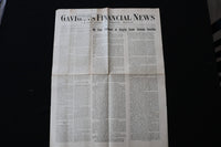 1908-1909 GAVIGAN'S FINANCIAL NEWS NEWSPAPER - LOT OF 2 - K 2947