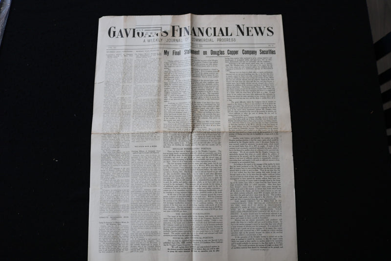 1908-1909 GAVIGAN'S FINANCIAL NEWS NEWSPAPER - LOT OF 2 - K 2947