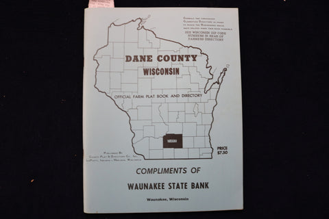 1968 DANE COUNTY WISCONSIN FARM PLAT BOOK AND DIRECTORY- SOFTCOVER - K 1429