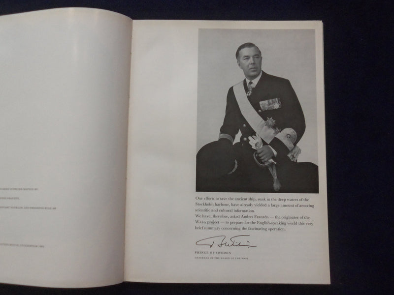 1960 THE WARSHIP VASA DEEP DIVING HARDCOVER BOOK BY ANDERS FRANZEN - KD 8817