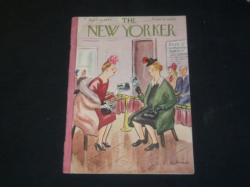 1944 APRIL 22 THE NEW YORKER MAGAZINE - ILLUSTRATED COVER - NY 91