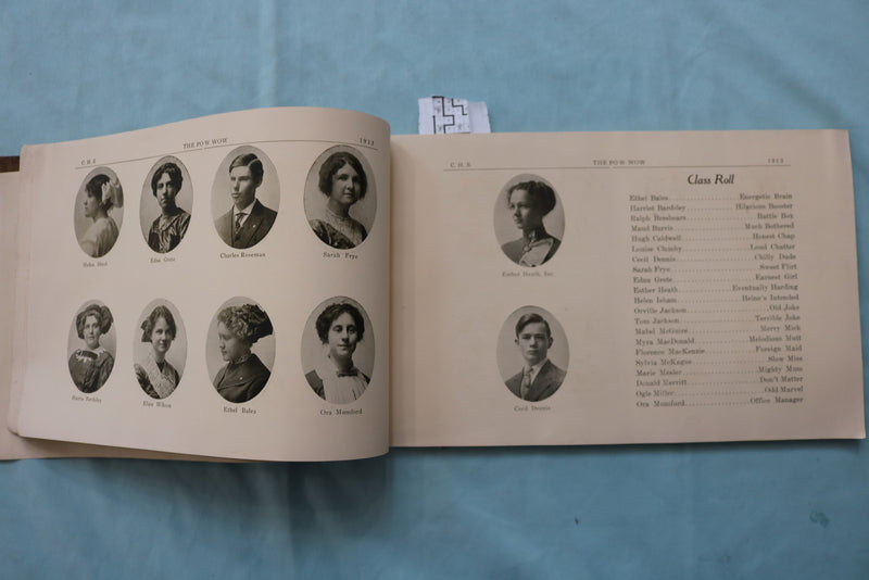 1911-1913 THE POW-WOW CALDWELL HIGH SCHOOL YEARBOOK - IDAHO - LOT OF 2 - K 2580