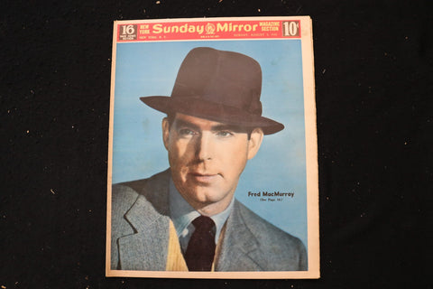 1945 AUGUT 5 NY SUNDAY MIRROR MAGAZINE - FRED MACMURRAY COVER - E 26171