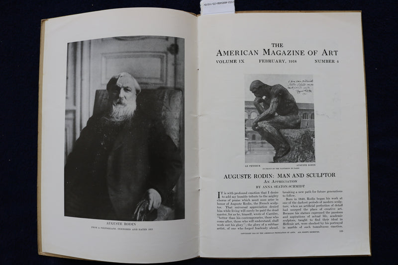 1918 THE AMERICAN MAGAZINE OF ART - AUGUSTE RODIN - K 1522