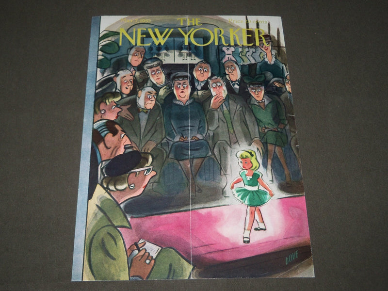 1953 MARCH 7 NEW YORKER MAGAZINE FRONT COVER ONLY - GREAT ART FOR FRAMING