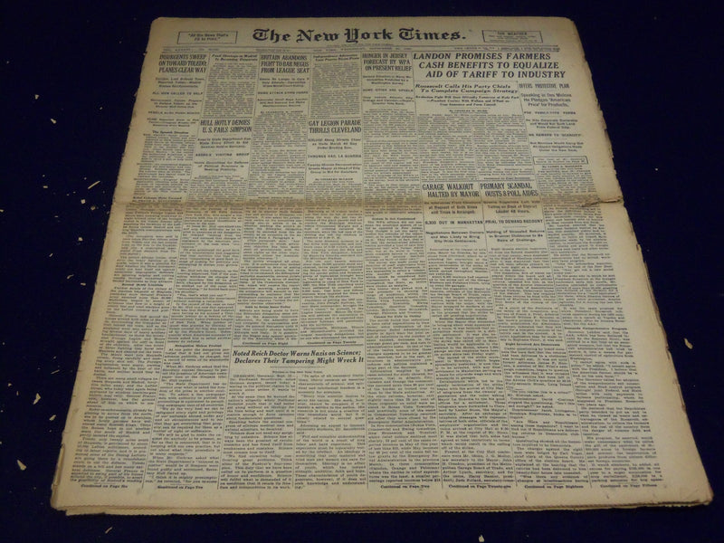 1936 SEPT 23 NEW YORK TIMES - 50,000 SEE LOUIS KNOCK OUT ETTORE - NT 2062