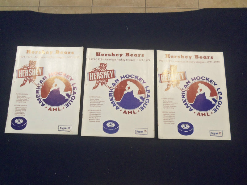 1971-1978 HERSHEY BEARS AMERICAN HOCKEY LEAGUE PROGRAMS - LOT OF 8 - ST 6925