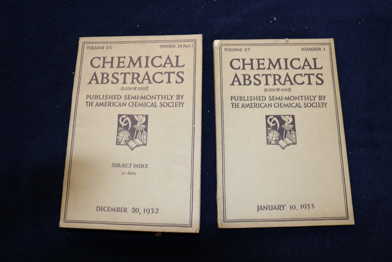 1932-1933 CHEMICAL ABSTRACTS SEMI-MONTHLY MAGAZINE - LOT OF 19 - O 3382