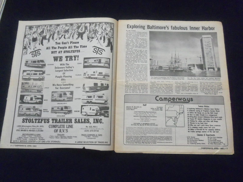 1983 APRIL CAMPERWAYS NEWSPAPER - BLUE BELL, PA- SPRING CAMPING - NP 6154