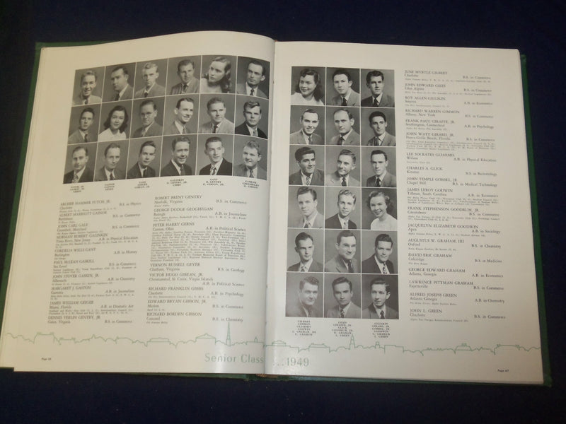 1949 YACKETY YACK UNIVERSITY OF NORTH CAROLINA YEARBOOK-CHAPEL HILL, NC- YB 1867