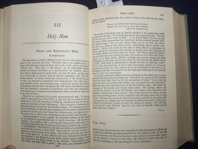 1963 A TREASURY OF JEWISH FOLKLORE HARDCOVER BOOK BY NATHAN AUSUBEL - KD 9136