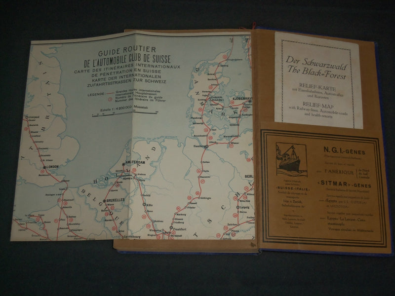 1929 GUIDE TO ROUTIER DE L'AUTOMOBILE - CLUB DE SUISSE - GREAT MAPS - KD 5452