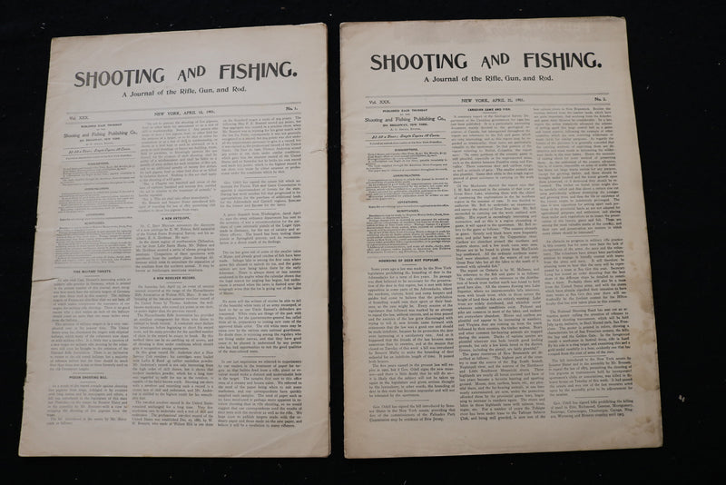 1901 SHOOTING AND FISHING MAGAZINE - LOT OF 19 - O 3696