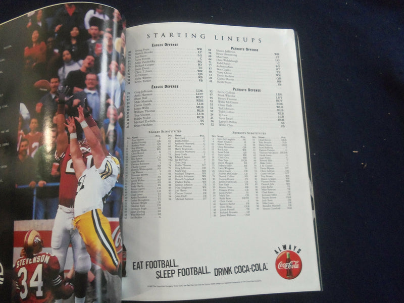 1997 AUG 21 GAMEDAY MAGAZINE-PHILADELPHIA EAGLES VS NEW ENGLAND PATRIOTS- F 250V