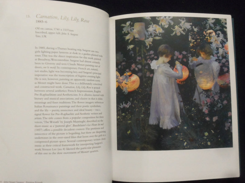 2015 JOHN SINGER SARGENT - PAINTING FRIENDS SOFTCOVER BOOK - KD 8702
