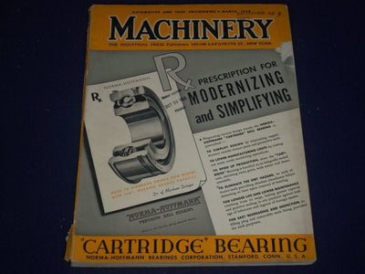 1939 MARCH MACHINERY MAGAZINE - CARTRIDGE BEARING - MODERNIZING - ADS - II 9437