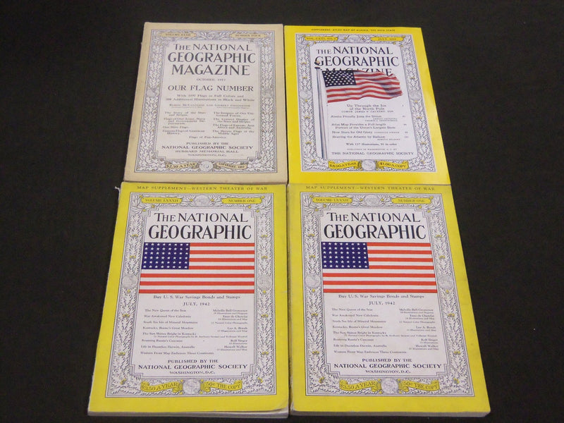 1947-1959 NATIONAL GEOGRAPHIC MAGAZINE LOT OF 4 - AMERICAN FLAG - ALASKA - O 137