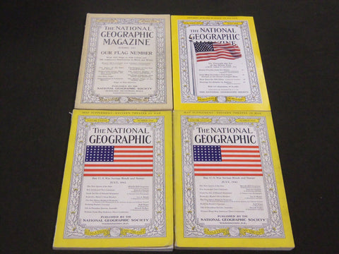 1947-1959 NATIONAL GEOGRAPHIC MAGAZINE LOT OF 4 - AMERICAN FLAG - ALASKA - O 137