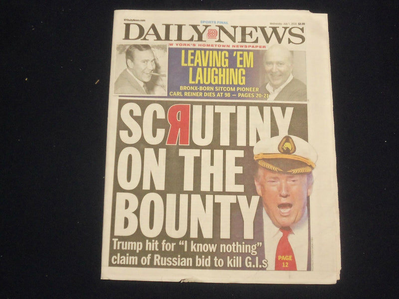 2020 JULY 1 NEW YORK DAILY NEWS NEWSPAPER - CARL REINER DIED AT 98 (1922-2020)