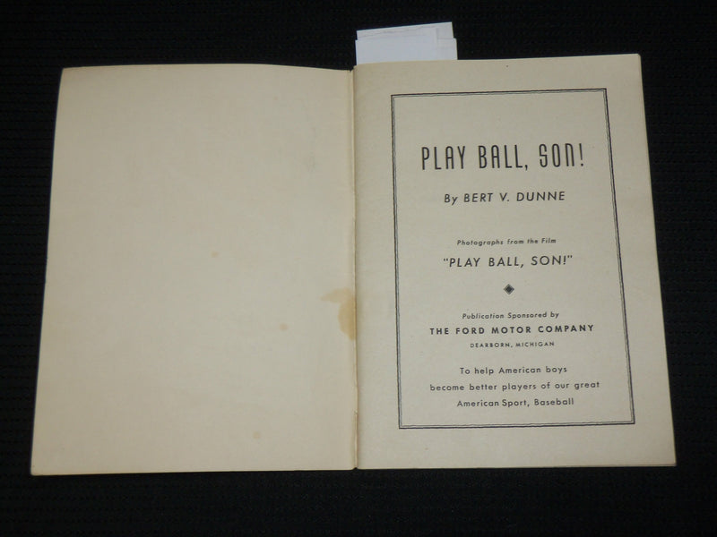 1940'S PLAY BALL SON! SOFTCOVER BOOK BY BERT V. DUNNE - NICE PHOTOS - J 6920