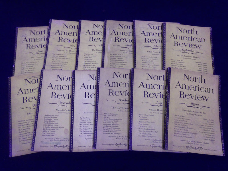 1932 NORTH AMERICAN REVIEW LOT OF 12 COMPLETE YEAR - STORIES/ARTICLES - WR 650