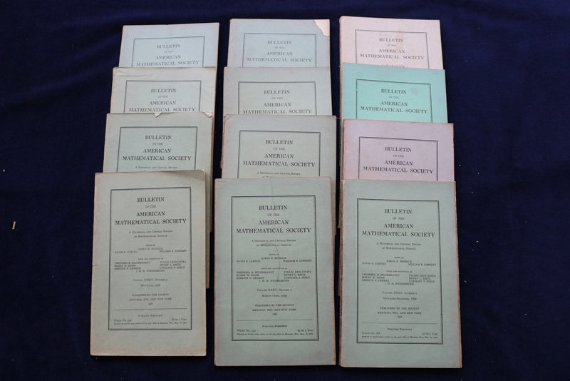 1928-1932 AMERICAN MATHEMATICAL SOCIETY BULLETIN - LOT OF 12 - O 3371