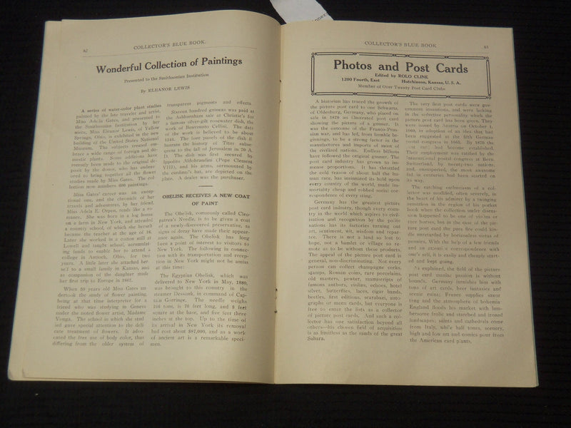 1914 SEPTEMBER COLELCTIONS BLUE BOOK - MAGAZINE FOR COLLCETORS - K 2618