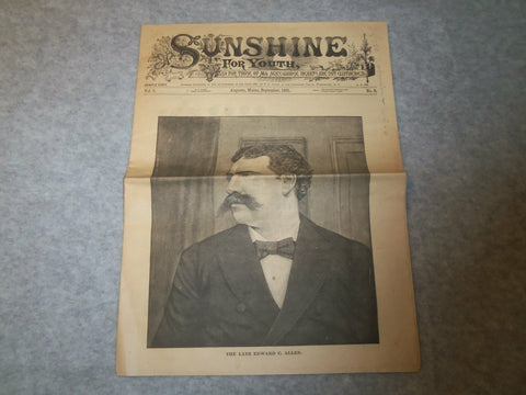 1891 SEPTEMBER SUNSHINE FOR YOUTH - EDWARD C. ALLEN COVER - J 6282