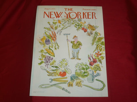 1975 AUGUST 11 NEW YORKER MAGAZINE FRONT COVER ONLY - GREAT ART FOR FRAMING