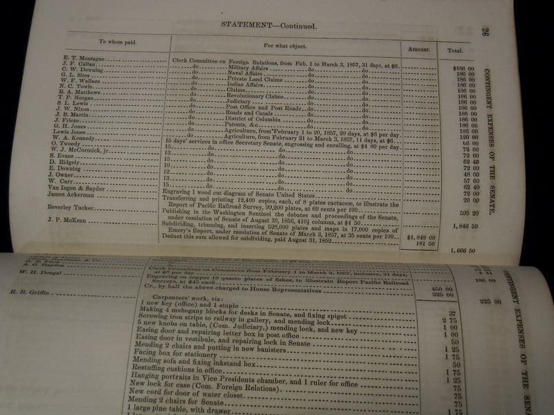 1857 REPORT OF THE SECRETARY OF THE SENATE BULLETIN - ASBURY DICKINS - K 2683