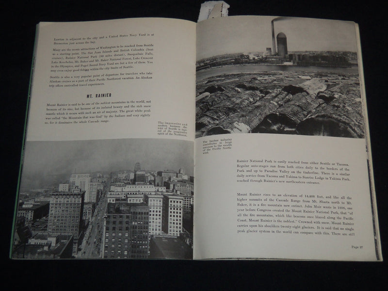 1930'S PACIFIC NORTHWEST AND ALASKA TOUR BOOK - UNION PACIFIC RAILROAD - J 8549