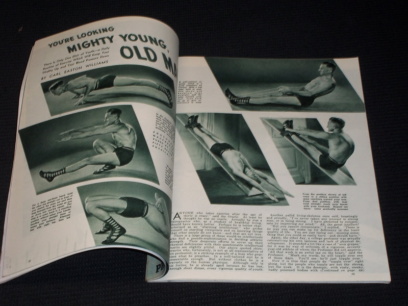 1938 DECEMBER PHYSICAL CULTURE MAGAZINE NICE EXERCISE WORKOUT ISSUE - E 3747