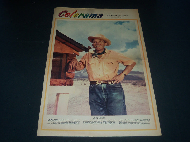 1954 MARCH 21 PHILADELPHIA INQUIRER COLORAMA-BING CROSBY - EDDIE FISHER- NT 7370