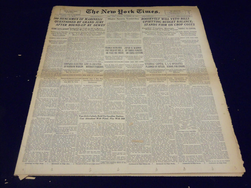 1937 NOV 28 NEW YORK TIMES - FRANCO DEMANDS FOE YIELD BY DEC 5 - NT 1287
