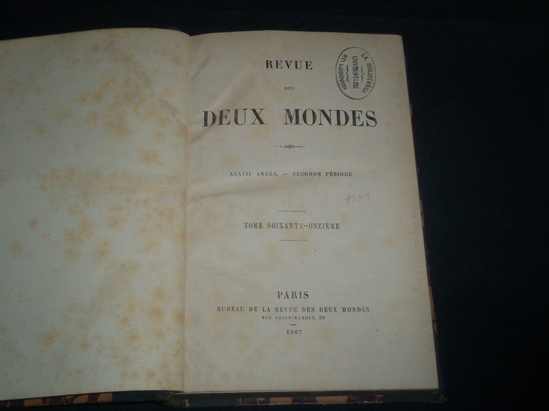 1860-1867 REVUE DES DEUX MONDES MAGAZINE BOUND VOLUME LOT OF 12 - KD 2D