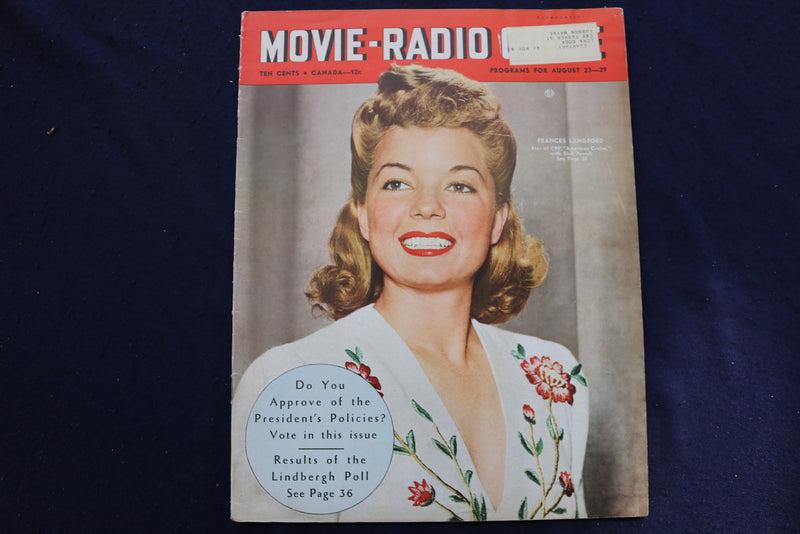 1941 AUGUST 23-29 MOVIE-RADIO GUIDE MAGAZINE - FRANCES LANGFORD COVER - E 9277