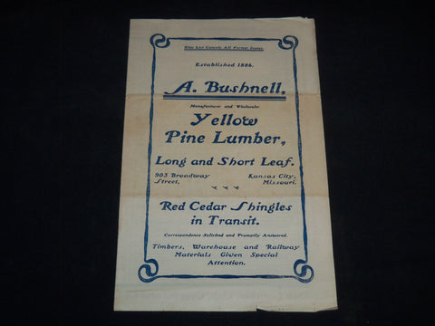 1903 A. BUSHNELL TELEGRAPH POLES & OAK LUMBER PRICE LIST - J 9153