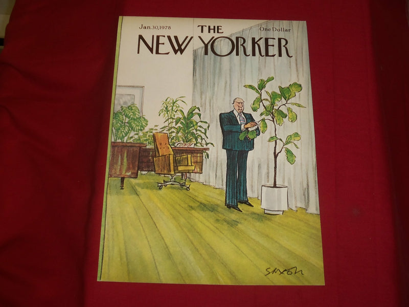 1978 JANUARY 30 NEW YORKER MAGAZINE FRONT COVER ONLY - GREAT ART FOR FRAMING