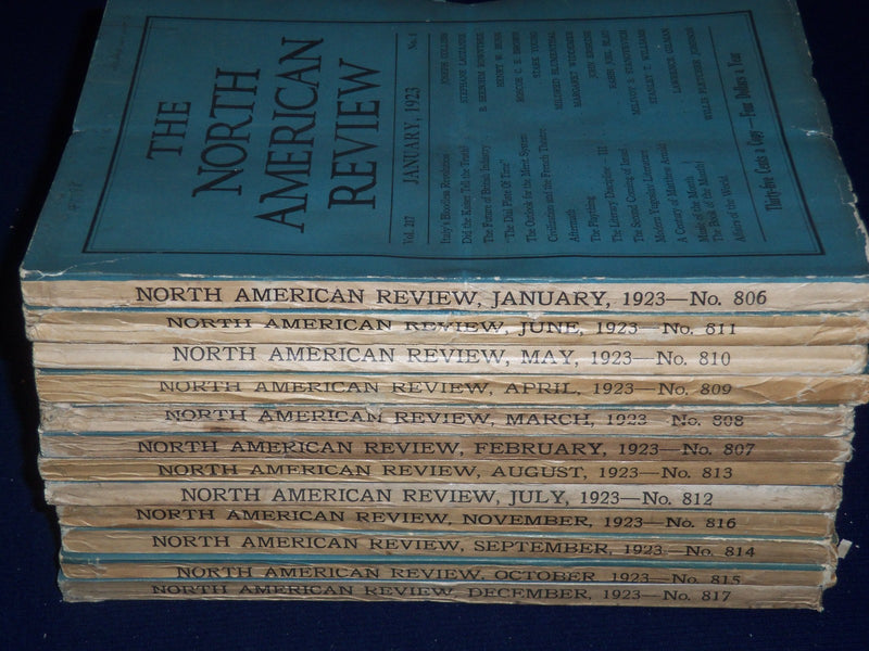 1923 NORTH AMERICAN REVIEW LOT OF 12 COMPLETE YEAR - STORIES/ARTICLES - WR 657